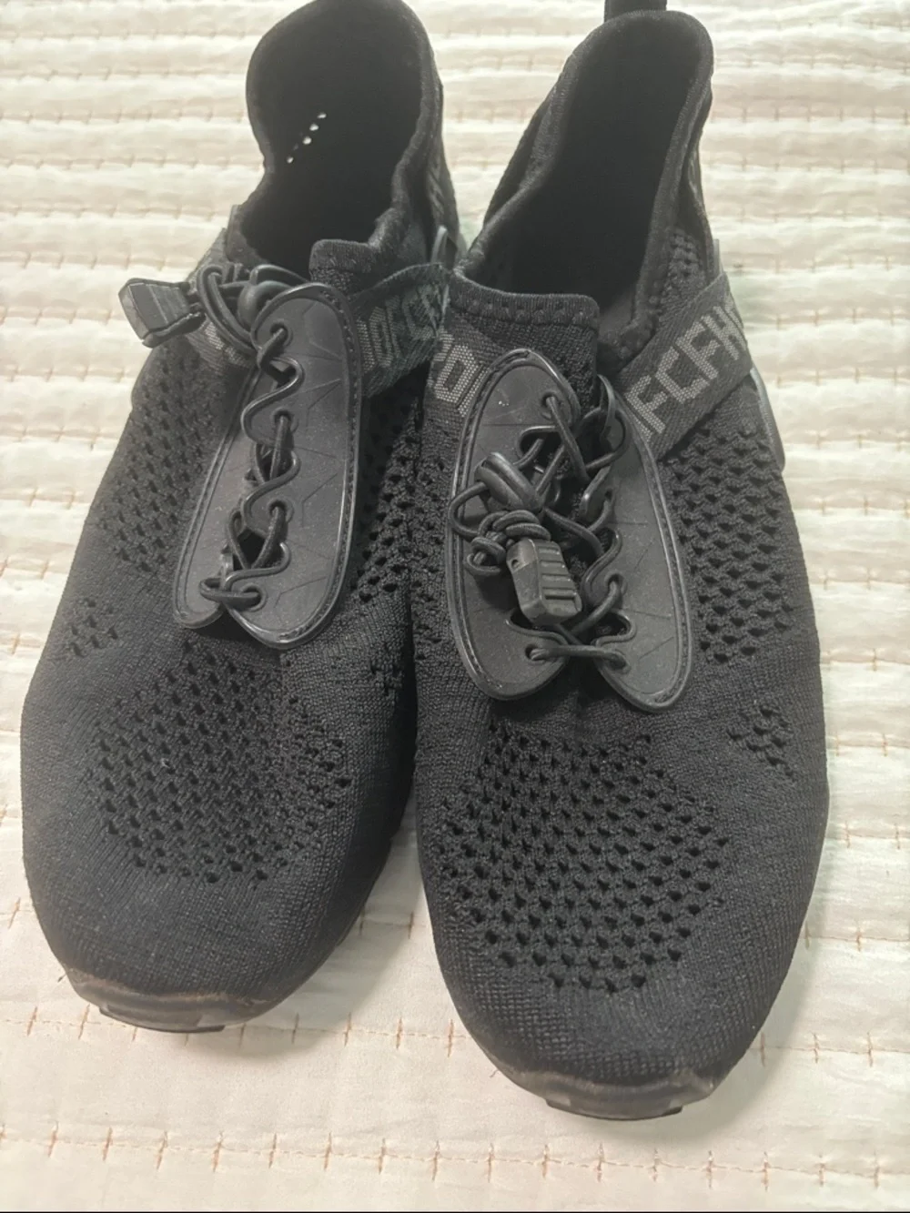 Men's Black Knit Performance Slip-On Sneakers-water shoes